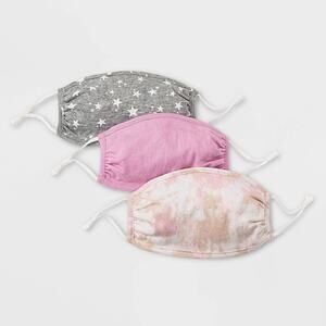 Harper & Elliott Kids' 3pk Mask - Pink/Gray